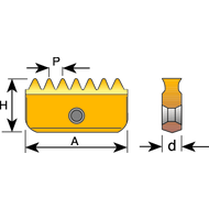 Thread mill insert full profile 60° 21I 3,5 ISO TiAlN (intern., ins. size 21mm)